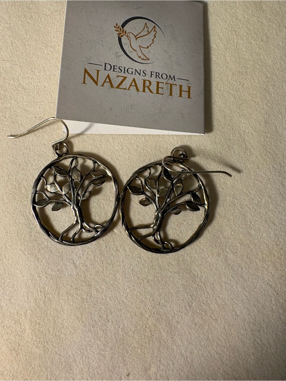 Sterling Silver Tree of Life Hoop Earrings